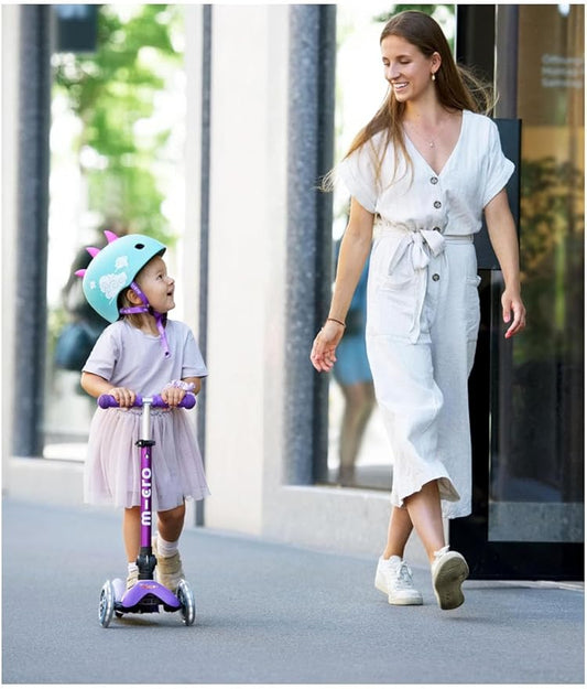 Micro Kickboard - Mini Deluxe Foldable LED Scooter, 3-Wheeled, Lean-to-Steer, Swiss-Designed Micro Scooter with LED Light-Up Wheels, for Kids Ages 2-5