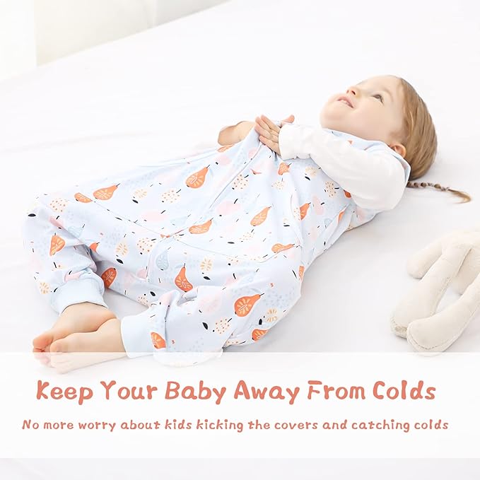 WONDAY Toddler Sleep Sack with Feet, 0.5 Tog Sleeping Sacks for Walking with Legs 2T 3T