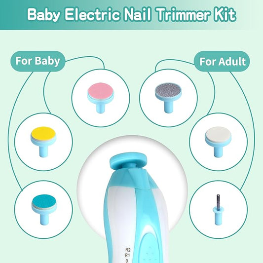 Baby Grooming Kit, Electric Safety Nail Trimmer Baby Nursery Kit,Infant Safety Care Set with Hair Brush Comb Nail Clipper Nasal Aspirator,Baby Essentials Kit for Newborn Girls Boys (20 Pc Green Kit)
