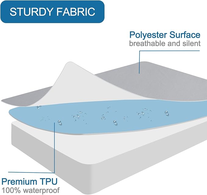 SPRINGSPIRIT Queen Size Mattress Protector 2 Pack, Queen Waterproof Mattress Pad Cover, Fitted up to 14''Depth Pocket