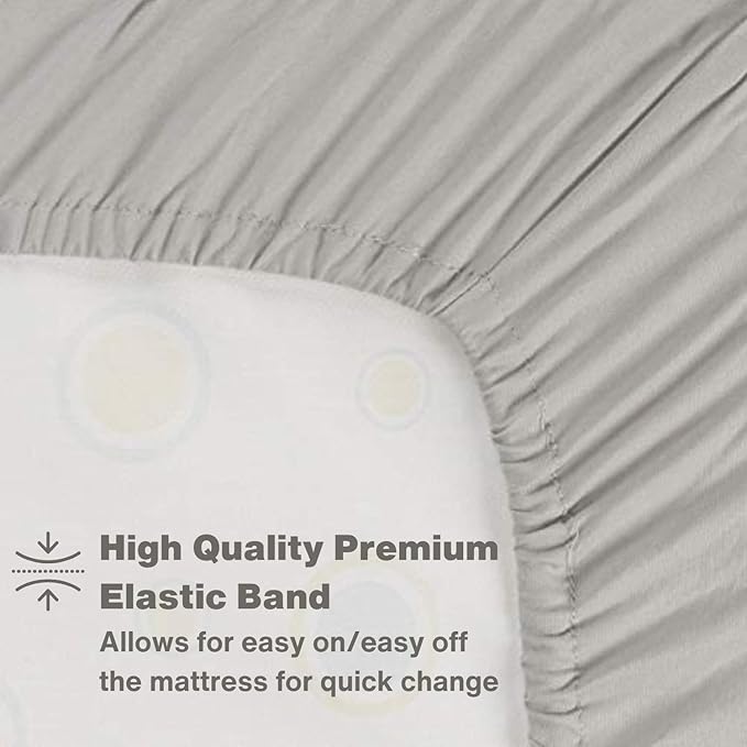 Everyday Kids 2 Pack Fitted Boys Crib Sheet, 100% Soft Breathable Microfiber Baby Sheet, Fits Standard Size Crib Mattress 28in x 52in, Nursery Sheet - Pirates/Grey