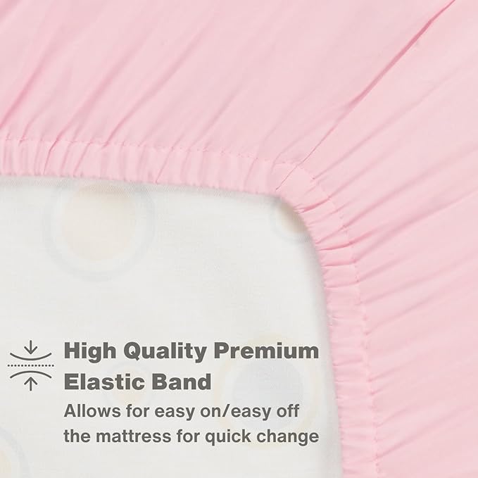 Everyday Kids 2 Pack Fitted Girls Crib Sheet, 100% Soft Breathable Microfiber Baby Sheet, Fits Standard Size Crib Mattress 28in x 52in, Nursery Sheet - Sweet Owls/Pink