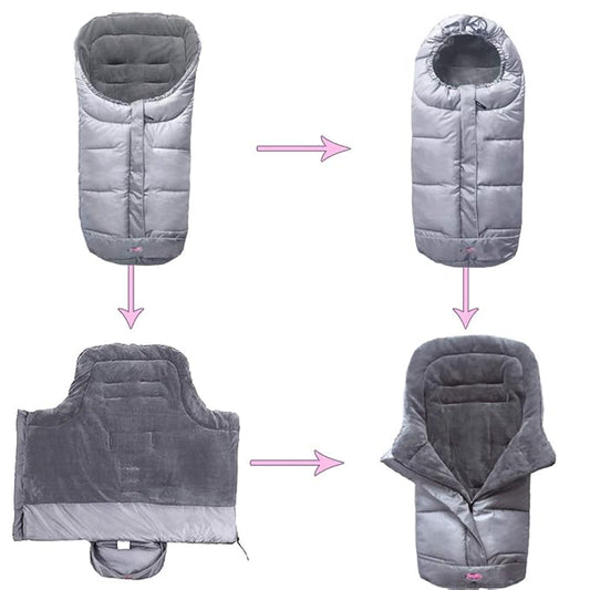 funlife Anti-Kick Winter Water Proof Cozy Warmer Baby Footmuff Fits for Most of Strollers, Jogger, Reversible from Blanket to Sleeping Bag, Strap Position Adjustable,Safe and Practical Featurs