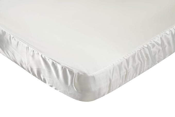 Knlpruhk Silk Fitted Crib Sheet 28" x 52" Surface (100% Pure Mulberry Silk) – 9" Deep Pocket (Satin) for Baby Hair 19 Momme 6A High Grade Fibers Ultra Soft Smooth Breathable White