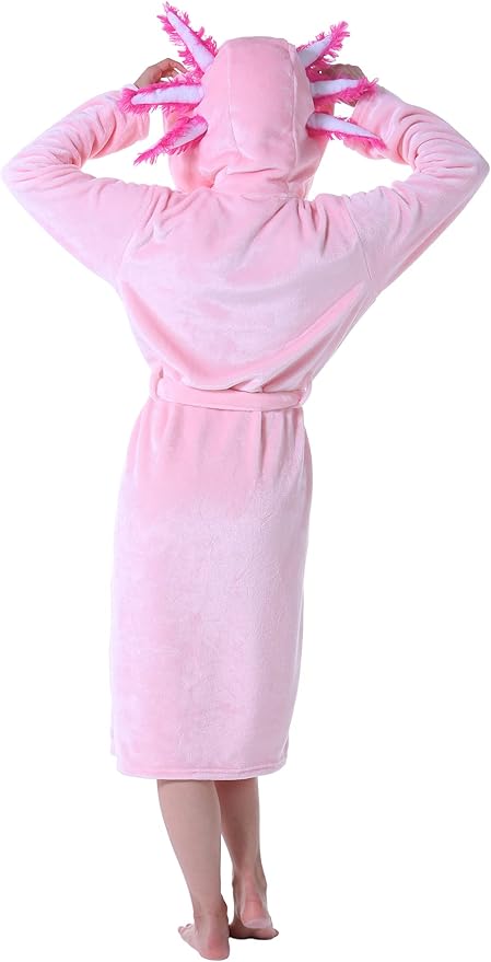 CuteOn Bathrobe for Women Soft Fleece Hooded Plush Loungewear