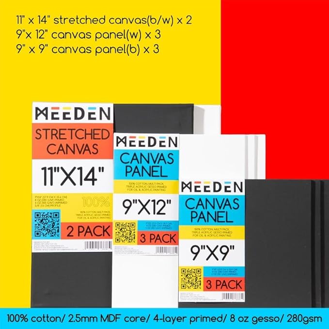 MEEDEN 72PCS Deluxe Acrylic Paint Set, Artist Painting Kit with Beech Wood Tabletop Easel, 48 Colors x 22ml Acrylic Painting Set, Canvas, Paint Brushes, Art Supplies for Adults, Beginners