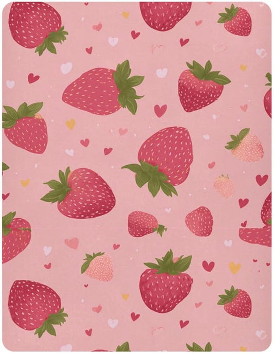 Exotic Fruit Red Strawberry Boys Girls Bassinet Sheets Baby Cribs Sheets Play Sheets Playard Sheet Toddler Stretchy Bed Sheet for Baby Kids Halloween S