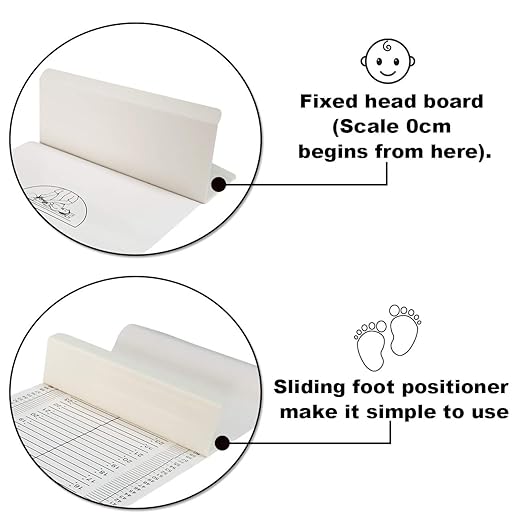 Medarchitect Baby Height Measuring Mat, Infantometer Ruler,Growth Height Chart for Newborns, Toddlers, Infants,Home Use and House Visits - White