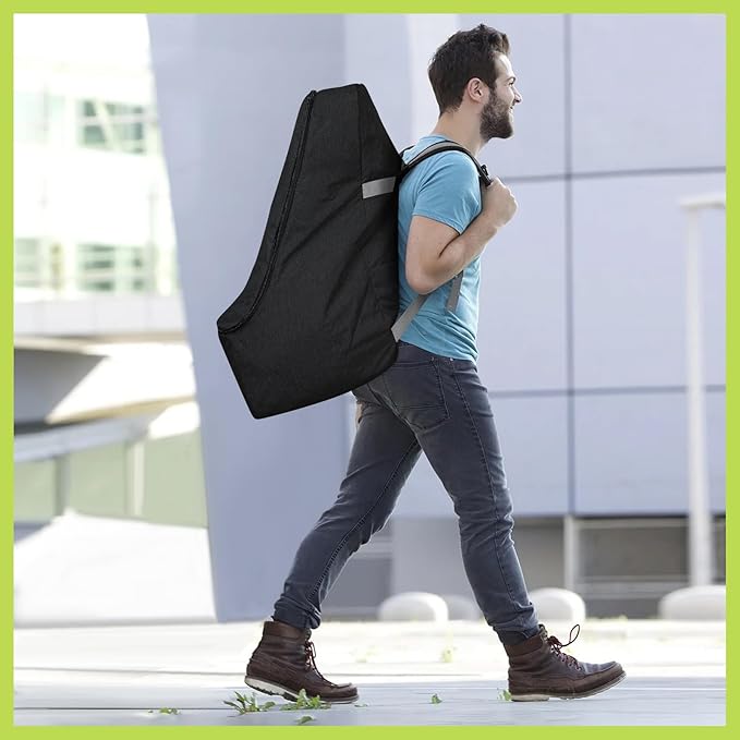 ZRRAJOY Padded Car Seat Travel Bag for Airplane, Heavy Duty Backpack for Air Travel, Water-Resistant Carrier with Shoulder Strap, Fits Most Car Seats (Black)