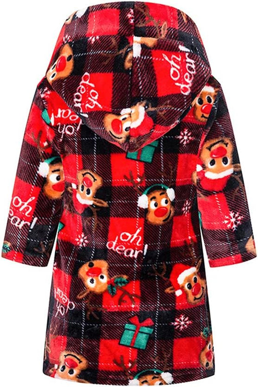 DELEY Girl's Robe Baby Boys Hoodie Robes Toddler Bathrobes for Kids Pajamas Sleepwear