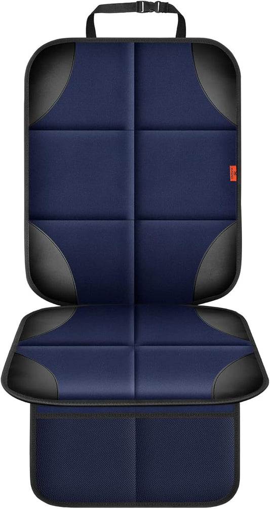 Car Seat Protector 1 Pack Car Seat Cushion Mat Thickest Padding,Waterproof 600D Fabric Car Seat Covers for Non-Slip Backing Mesh Pockets for Baby and Pet (Blue, 1 Pc)