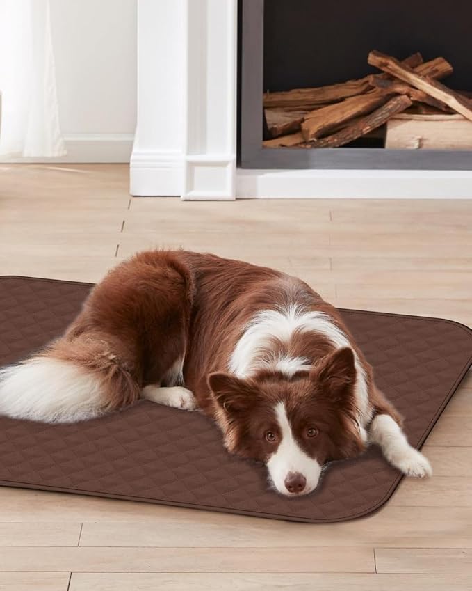Bed Pads Washable Waterproof 36x52 Inch (4 Pack), Extra Large Washable Pads for Incontinence, Bed Wetting, and Pet Protection, Brown Ideal for Elderly, Adults, Kids and Pets