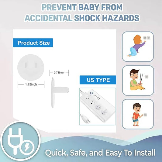 Baby Safety Clear Outlet Covers (24 Pack), Durable Plastic Plug Covers for Power Sockets, Child Proof Electrical Protector Safety Caps