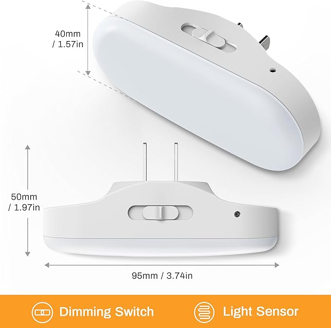 DORESshop Amber Night Lights Plug into Wall, Dusk to Dawn Night Light 4Pack, 1W Led Night Light for Bedroom, Kids Room