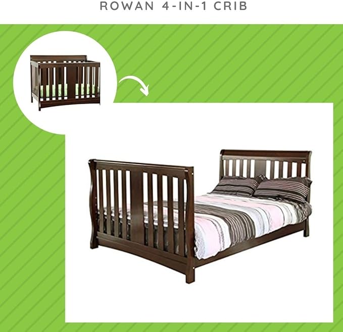 Universal Twin and Full-Size Conversion Kit Bed Rails for Davinci Baby Convertible Cribs - Solid Wood Rail - Toddler & Adult Bed Rail for Twin & Full-Size Bed - Nursery Furniture (Dark Java)