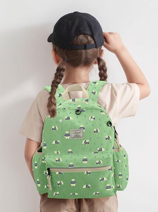 atgark Corduroy Toddler Backpack for Boys 2-5: Preschool Backpack for Boys