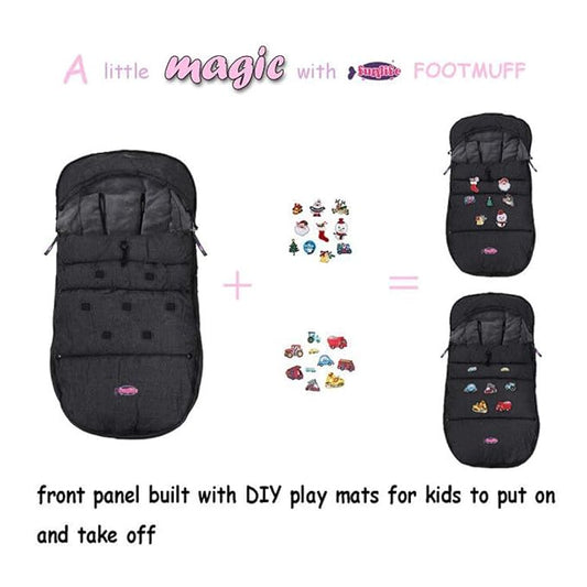 Christmas Decorated Uniuqe Waterproof Winter Stroller Bunting Bag Toddler,Width Adjustable, Anti-Dirt,Foot Area Open, Hoodie, All Features Needed for Baby Stroller Footmuff