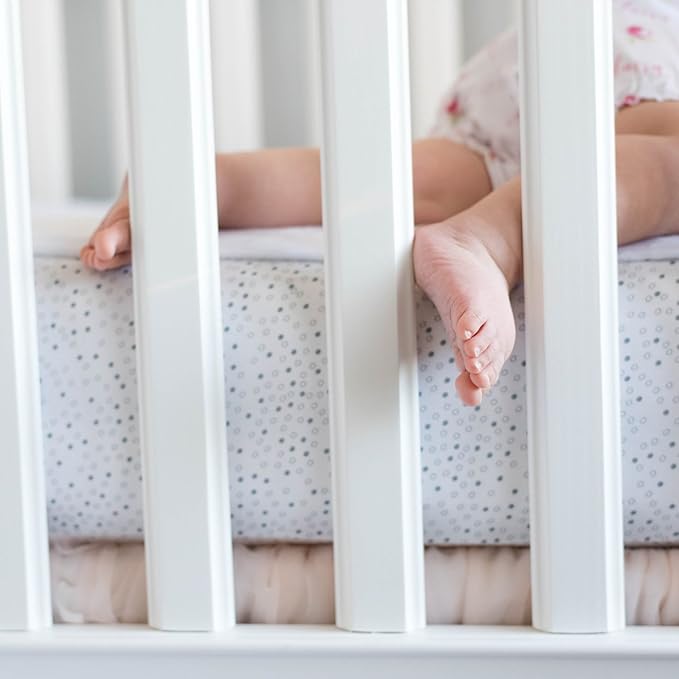 QuickZip Crib Sheet Set - Faster, Safer, Easier Baby Crib Sheets - Includes 1 Wraparound Base & 1 Zip-On Crib Sheet - Dusty Blue 100% Cotton - Fits All Standard Crib Mattresses