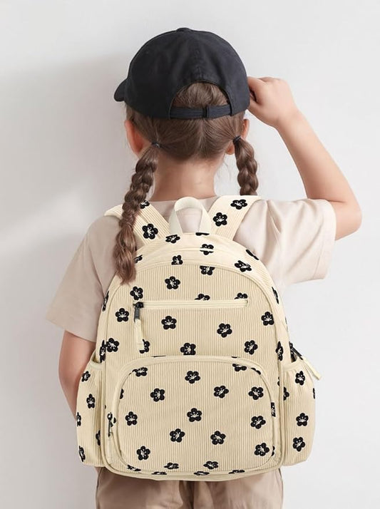 atgark Corduroy Toddler Backpack for Girls 2-5, Preschool Kindergarten Backpack - Cute Kids Backpacks for Girls 13.7" H Fit Folder