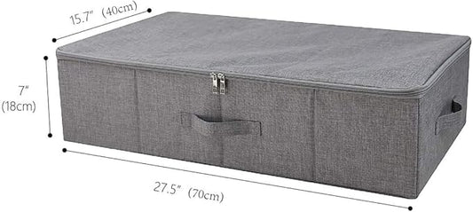 iwill CREATE PRO Folding Washable Dustproof Under bed Storage Bins with Lids, Underbed Storage Containers for Closet, Wardrobe Clothes, Blanket, Duvets, Sweaters Organizer, Dark Gray, Pack of 3