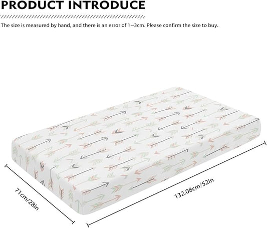 Arrows in Tender Colors Fitted Crib Sheet Pink White Arrow Baby Crib Sheet Fit Standard Crib and Toddler Mattress,Crib Mattress Sheets for Boys Girls 28"x52"
