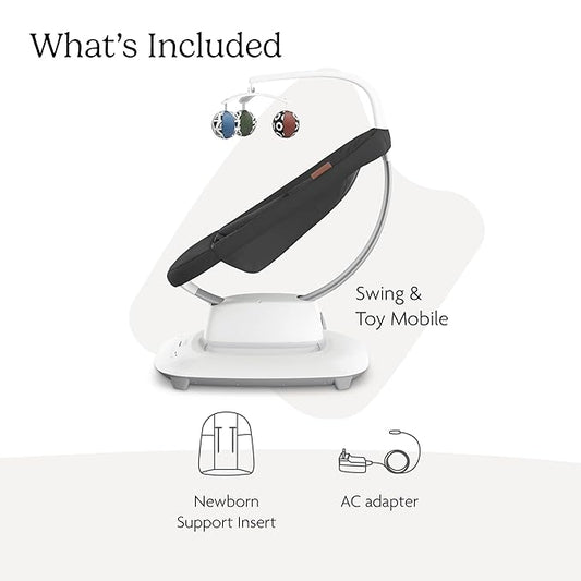 UPPAbaby Mamaroo Smart Swing – Customizable Soothing Modes with MotionSync Technology – Infant Recline + Bluetooth Enabled – Included Newborn Insert – Jake (Charcoal Mélange)