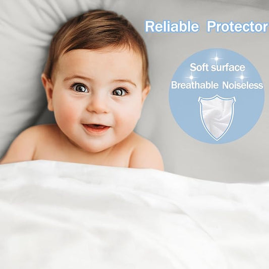 King Waterproof Mattress Protector - Noiseless, Breathable, Machine Washable Fitted Mattress Cover with Deep Pocket up to 5”-21”(Light Grey)