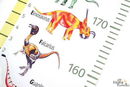 HomeEvolution Kids Growth Chart Height Measuring Chart, Dinosaur Canvas Wall Hanging Rulers for Baby Children Girls Bedroom Decor