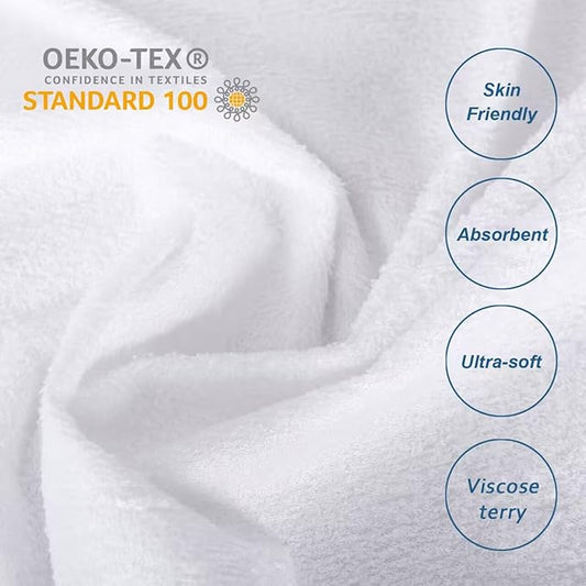 Full Size Mattress Protector Waterproof,Smooth Top Mattress Protector for Kids,Breathable Skin Friendly and Noiseless Fitted Sheet,Viscose Terry Mattress Cover