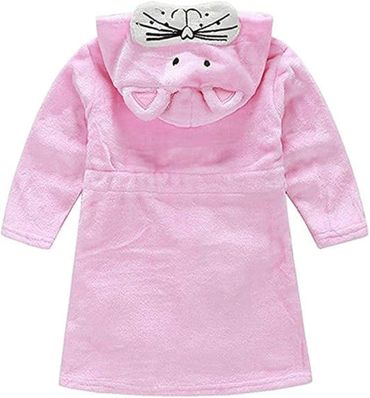 Kids Little Boys Girls Coral Fleece Bathrobe Unisex Kids Robe Pajamas Sleepwear