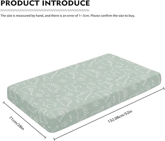 Cute Dinosaur Print Fitted Crib Sheet Dinosaur Baby Crib Sheet Fit Standard Crib and Toddler Mattress,Crib Mattress Sheets for Boys Girls 28"x52"