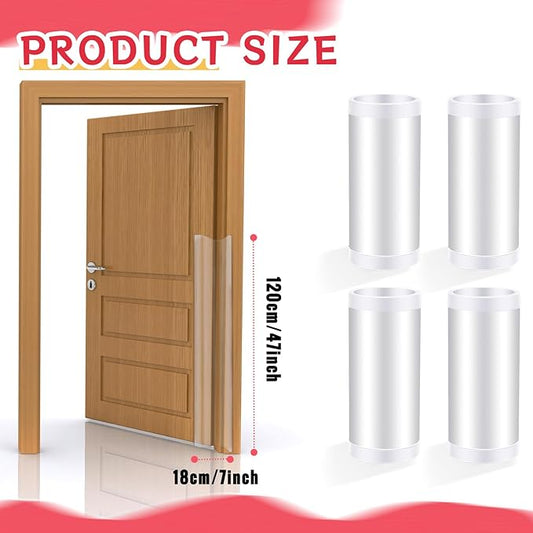 TrelaCo 6 Pcs Baby Proofing Door Pinch Guard, Hinge Cover, Door Edge & Corner Guards Protector for Kids Finger Safety, Heavy Duty Jam Shield, Translucent