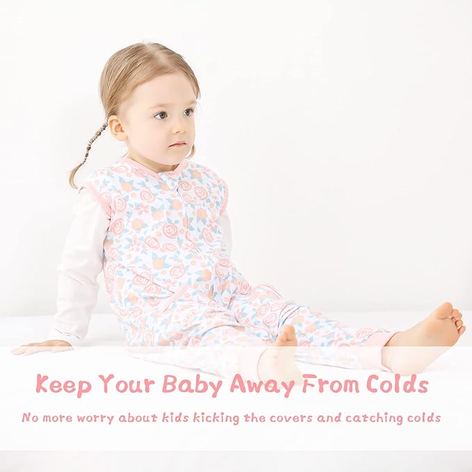 WONDAY Toddler Sleep Sack with Feet, 0.5 Tog Sleeping Sacks for Walking with Legs 12-18 Months 5T 7T