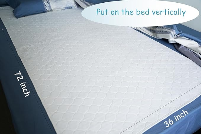 Bed Pad for Incontinence Reusable Underpad 36" X72" Fits King Bed Large Washable Waterproof Draw Sheet Mattress Protector for Seniors, Bedwetting Kids, Hospitals, Pets