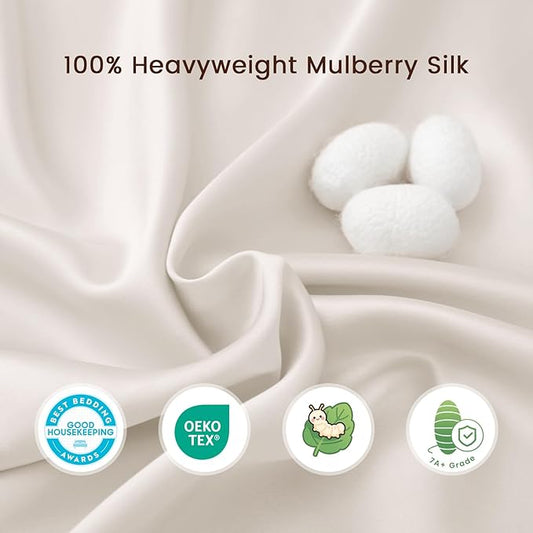 THXSILK 100% 7A+ Grade Mulberry Silk Bassinet Sleeve Baby Boy Girl for Standard Cradle Mattress, Soft and Breathable for Toddler Hair Protection 22inch*20.5inch, Pearl White