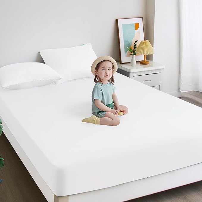 2 Pack Full Size Mattress Protector Waterproof, Noiseless & Soft Coverage Mattress Cover Fitted Sheets with Deep Pocket up to 14", Super Breathable & Easy Wash Full Mattress Protector