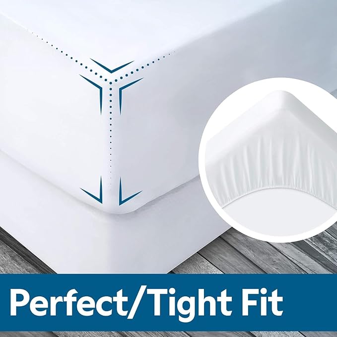 Guardmax Heavy Gauge Vinyl King Size Mattress Protector - Waterproof & Dust Proof Mattress Cover with Stretchable Pockets - Soft, Comfortable, & Noiseless Waterproof Fitted Sheet.(78 x 80 x 12)