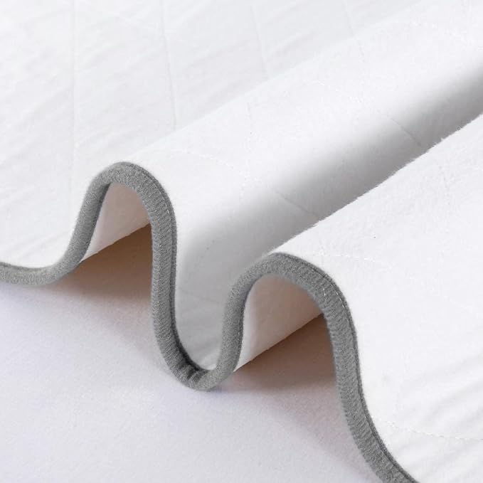 Waterproof Crib Mattress Protector 27" x 38", Washable Pee Pads for Kids, Adults, Non-Slip & Sturdy Mattress Pad for Incontinence, Potty Training Pee Pads, White