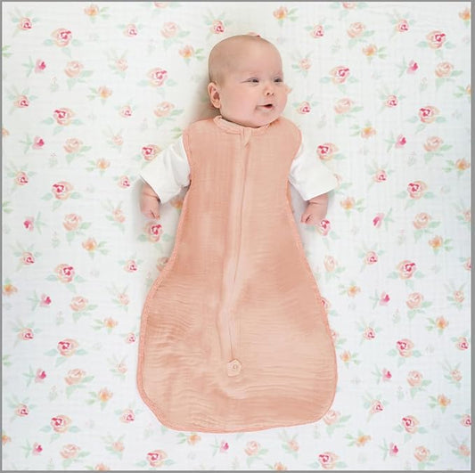 SwaddleDesigns Softest Cotton Muslin Fitted Crib Sheet, Toddler Sheet for Boys & Girls, Fits Standard Crib Mattress (28 x 52 inches), Watercolor Peachy Pink Floral