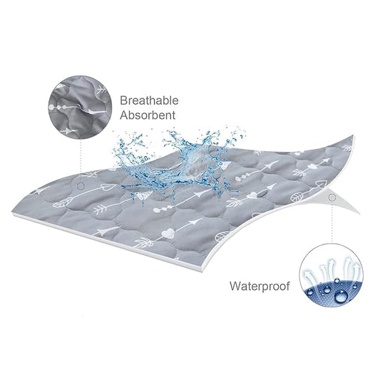 2 Pack Pack and Play Mattress Protector Sheets Fitted Waterproof Playard Mattress Pad Cover, Compatible with Graco Pack n Play & Dream On Me & Pamo Babe, Playpen/Playard Sheet, Arrow&Black, 39" x 27"