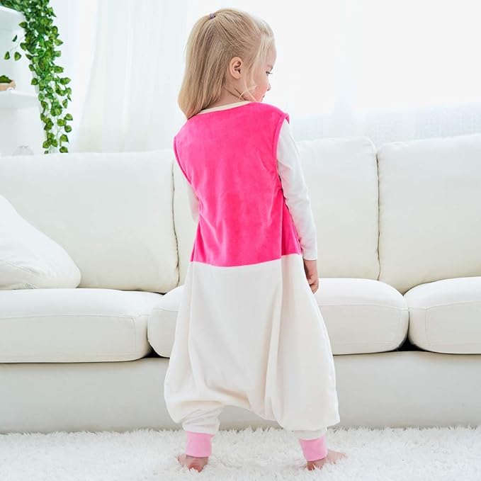 MICHLEY Toddler Sleeping Sack with Feet Newborn Infant Sleeveless Sleeping Bag 2-way Zipper Baby Wearable Blanket for Walkers,Rose Red Rabbit,1-3T