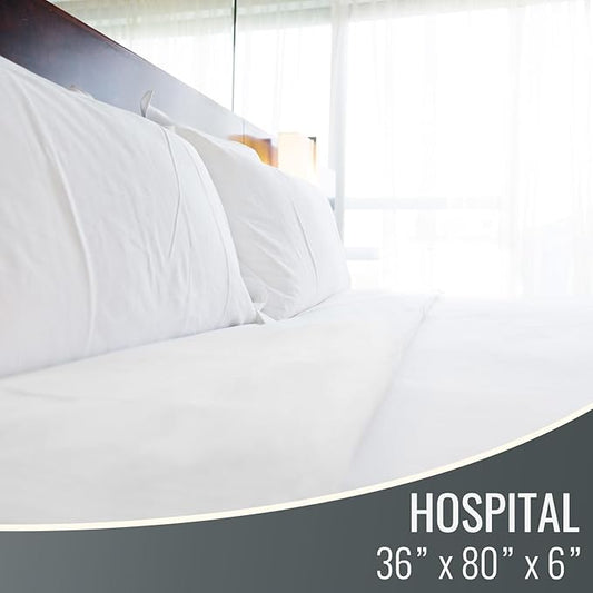 DMI Waterproof Mattress Protector, White, 36x80x6 Inch, Noiseless Plastic