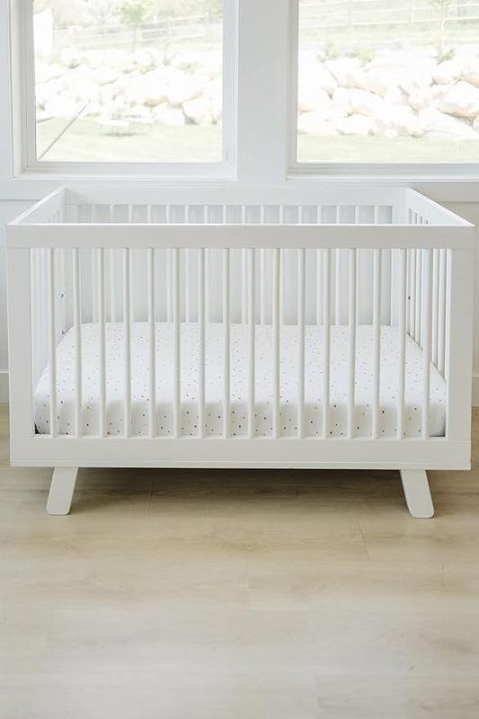 Ecolino Fitted Crib Sheet, 100% Organic Cotton Baby Crib Sheets for Boys and Girls. Fits Standard Crib and Toddler Mattresses, Soft and Breathable in Dots