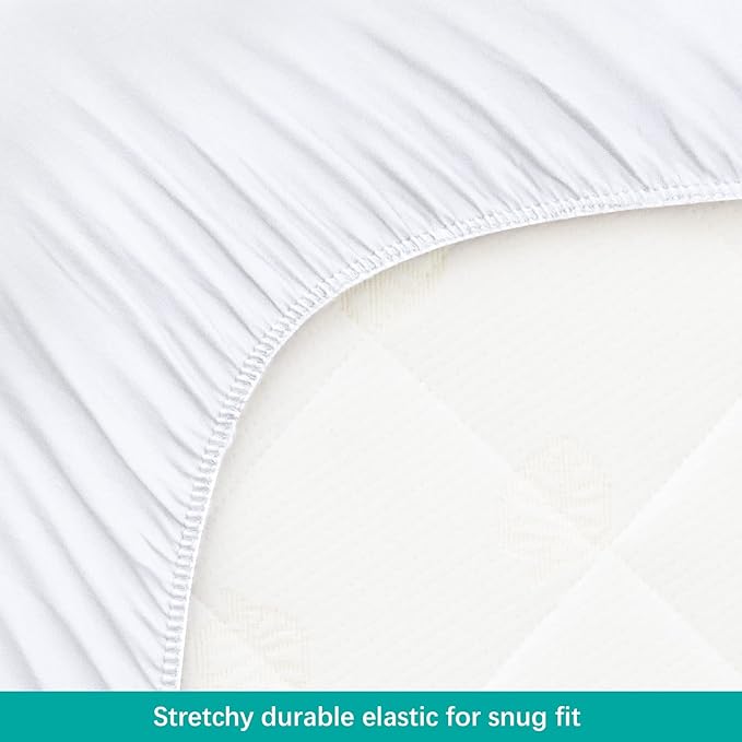 Cradle Bassinet Mattress Pad Cover, 2 Pack, for 36" × 18" Standard Cradle Mattress, Ultra Soft Microfiber Surface and Extra Waterproof Layer, Washer & Dryer Friendly