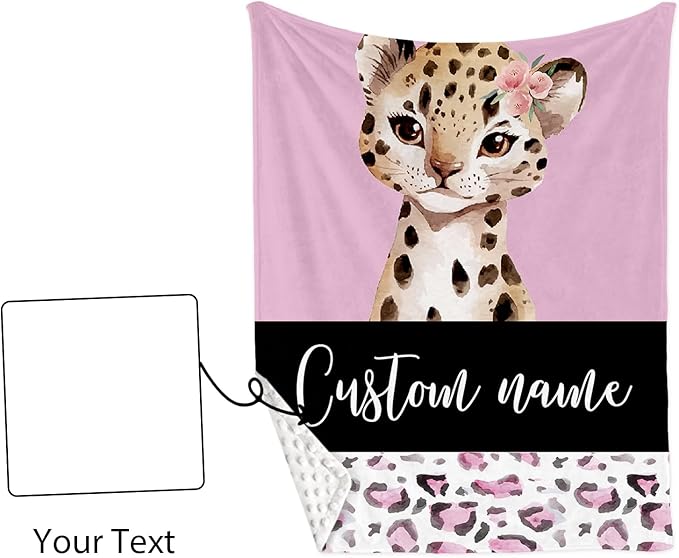 Personalized Baby Crib Bedding Set: 4 Piece Custom Pink Leopard Crib Bed Set with Name, Nursery Bedding Set for Baby Girls, Newborn Boys Crib Sets, Crib Bedding Custom Gift, Crib Sheet