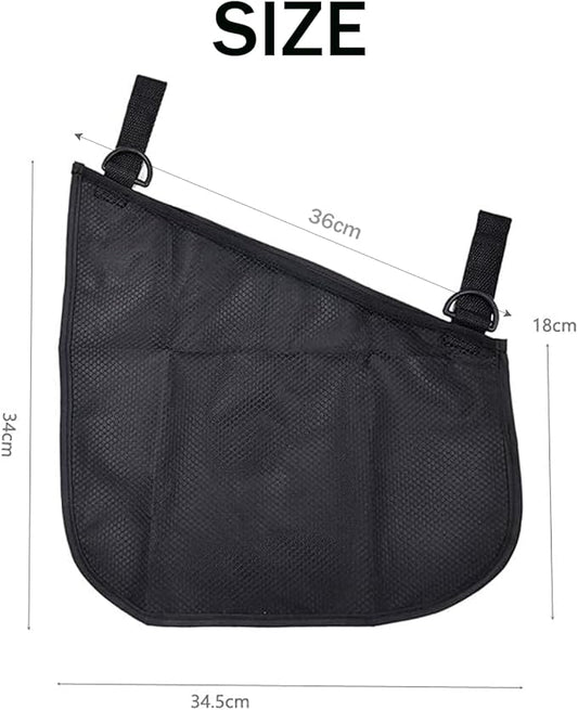Peixiong 2 Pack Side Sling Cargo Stroller Net, Universal Stroller Organizer Bag, Non-Slip and Adjustable Straps Storage Mesh Cargo Net for Stroller Storage (Black)