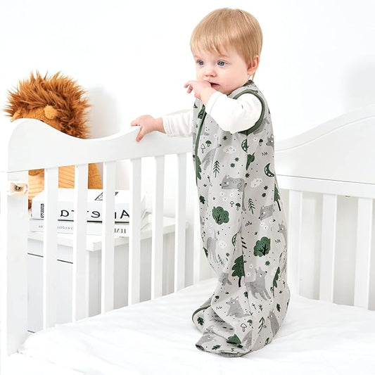 Yoofoss Baby Sleep Sack 12-18 Months Baby Wearable Blanket 100% Organic Cotton 2-Way Zipper Toddler Sleeping Sack, Lightweight Sleep Sacks for Babies