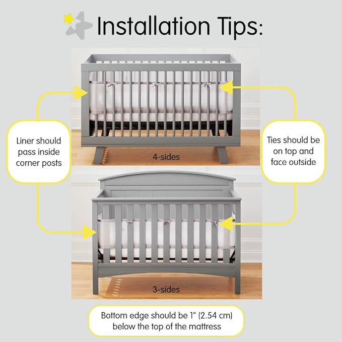 BreathableBaby Breathable Mesh Liner for Full-Size Cribs, Classic 3mm Mesh, Natural Ecru (Size 4FS Covers 3 or 4 Sides)