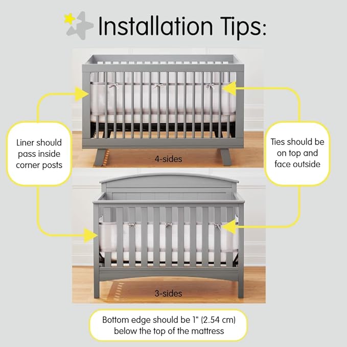 BreathableBaby Breathable Mesh Liner for Full-Size Cribs, Classic 3mm Mesh, Light Pink (Size 4FS Covers 3 or 4 Sides)