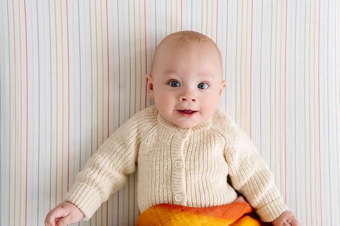 Clementine Kids Crib Sheets (Rainbow Stripe)